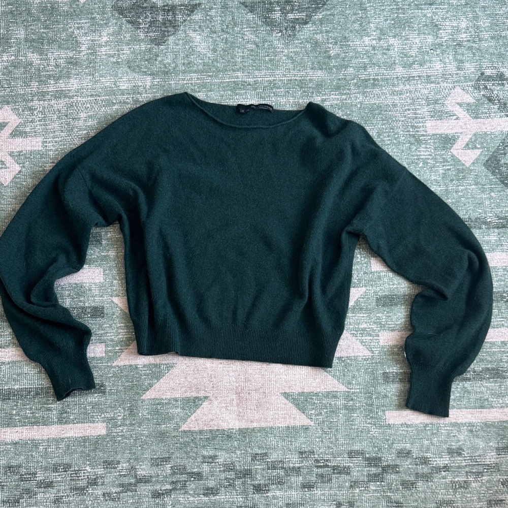 360 Cashmere Green Cropped Sweater